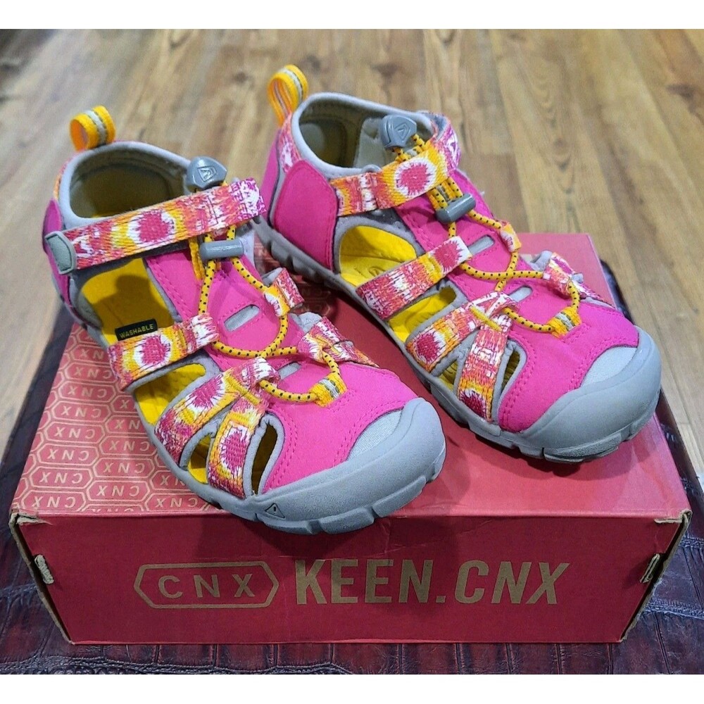 Keen Kid’s Seacamp II CNX Water Hiking Sandal Multi/KEEN Yellow Pink Sz 2 XLNT